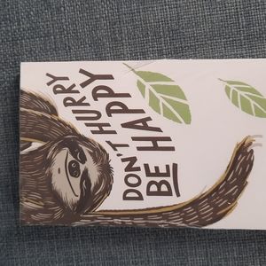 Don't Hurry Be Happy Sloth List Pad Note Paper Stationary Magnetic Grocery To-Do